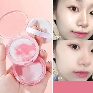  Bexdug Makeup Setting Powder - Natural Compact Powder with Matte Finish CC Cream Face Makeup Long-Lasting Fixing for Mature Skin Daily Use for Women Elegance - Formule absorbante intelligente