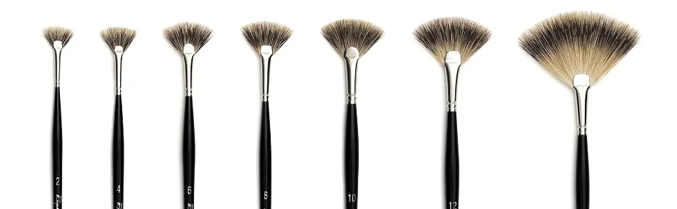 Raphael Kevrin+ 3675 Synthetic Blend Brush  Badger Fan  12  Natural 12 Natural - raphael