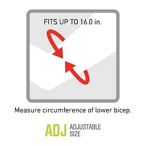 ACE Brand Adjustable Compression Elbow Support  Moderate Support for Weak  Sore or Injured Joints  Adjustable Features  One Size Fits Most Neoprene Ebow Support - Fits up to 16 inch circumference lower bicep