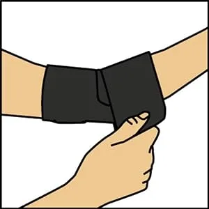 ACE Brand Adjustable Compression Elbow Support  Moderate Support for Weak  Sore or Injured Joints  Adjustable Features  One Size Fits Most Neoprene Ebow Support - Pull brace up and align over elbow.