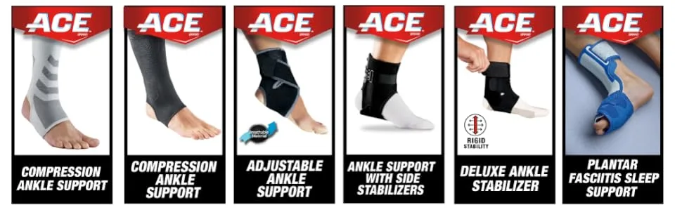 ACE Brand Adjustable Compression Ankle Support  Moderate Support for Weak  Sore or Injured Joints  Adjustable Straps  One Size Fits Most - product information 6