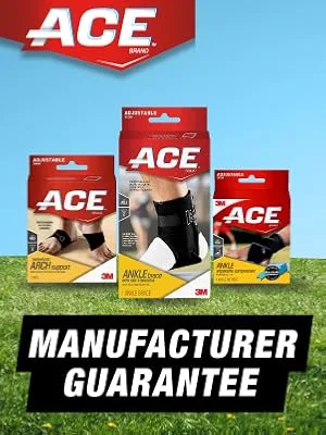 ACE Brand Adjustable Compression Ankle Support  Moderate Support for Weak  Sore or Injured Joints  Adjustable Straps  One Size Fits Most - The ACE Brand