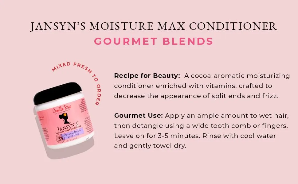 Camille Rose Jansyn's Moisture Max Conditioner  8 Oz - Camille Rose
