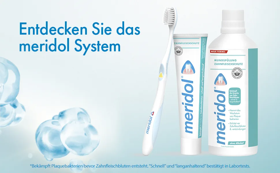  Meridol Meridol Oral Conditioner 100ml Antibacterial effect for healthy teeth and gums alcohol-free trial and travel size - rinçage de la bouche