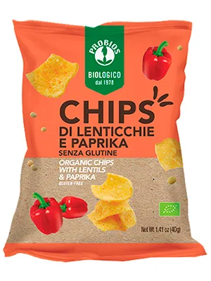  Probios Probios Chips with lentils and organic paprika - packaging 12x40g - Chips lentilles et paprika