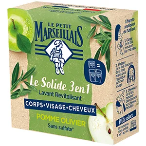 Le Petit Marseillais Le Petit Marseillais 3-in-1 Solid Soap Apple Olive 1 Unit x 80g - Solide 3 en 1 Lavant Réconfortant