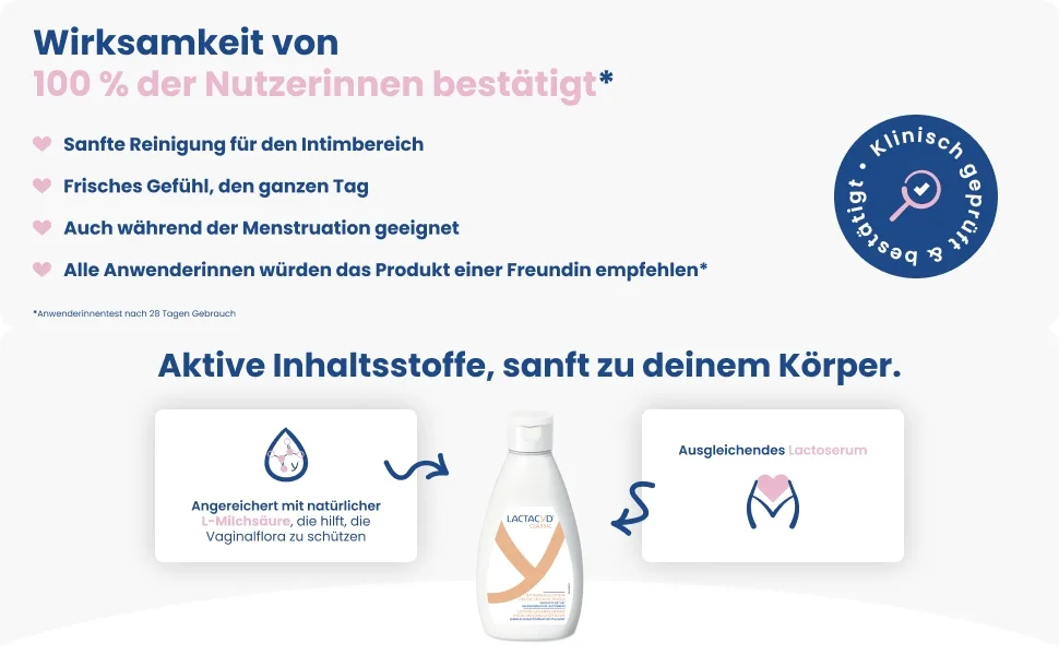  Lactacyd Lactacyd Classic Intimate Cleansing Lotion With pH adjusted and natural L-acid Clinically tested and confirmed 400 ml - Efficacité Lactacyd, lactacyd cliniquement prouvé, ingrédients lactacyd, acide L-lactique, lactosérum