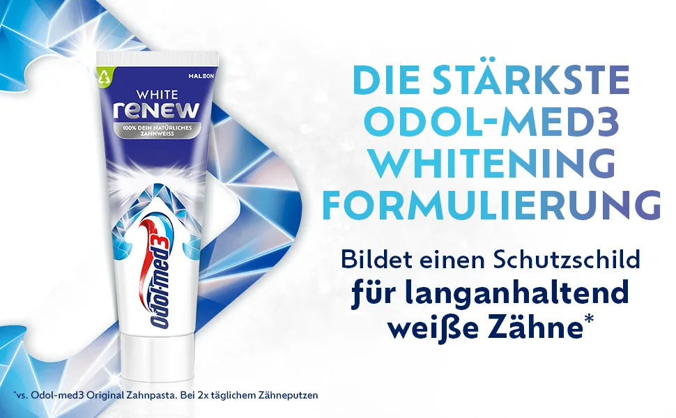  Odol-med 3 Odol-med3 White ReNEW Toothpaste up to 3 times more effective* forms a protective shield for long-lasting white teeth*** 4 x 75 ml - B0DQLBQ26W