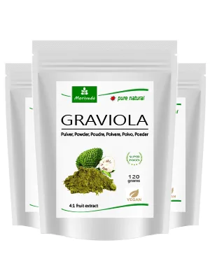  MoriVeda MoriVeda - Graviola Powder | Vegan | Highly Concentrated Fruit Extract Powder | 3 x 120g - Produit :