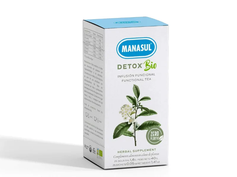  HE MANASUL MANASUL - Digestive infusion with Sen and horsetail with mint and licorice. Thinning infusion. Diet. Box of 25 sachets - Detox Bio