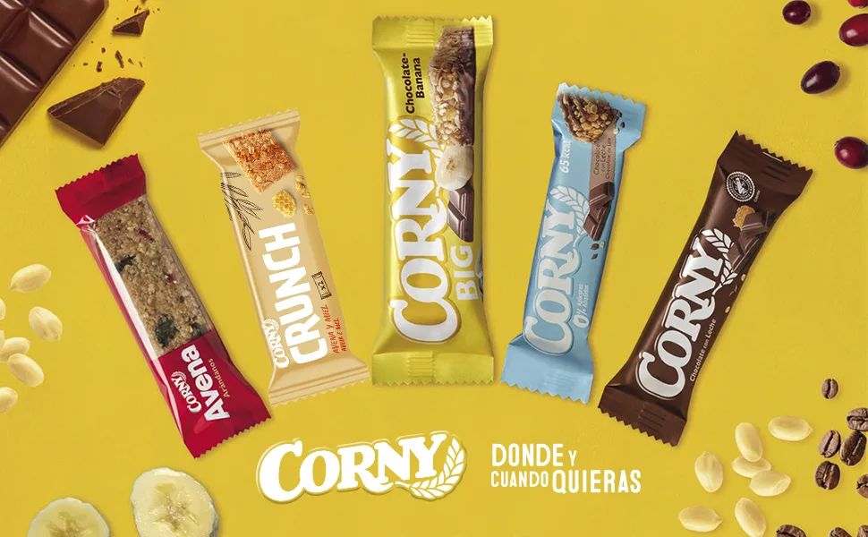  Corny Corny Big Bar No Sugar Added Chocolate Flavour Larger Classic Intense Flavour Crispy Texture Pack of 24 x 50g - bannière principale