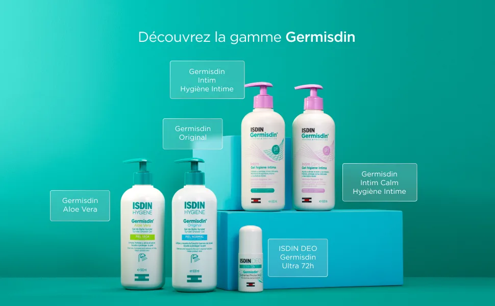 ISDIN Germisdin Original Bath Gel for daily cleansing that helps protect the skin and respects the barrier function. Pack of - Germisdin Original