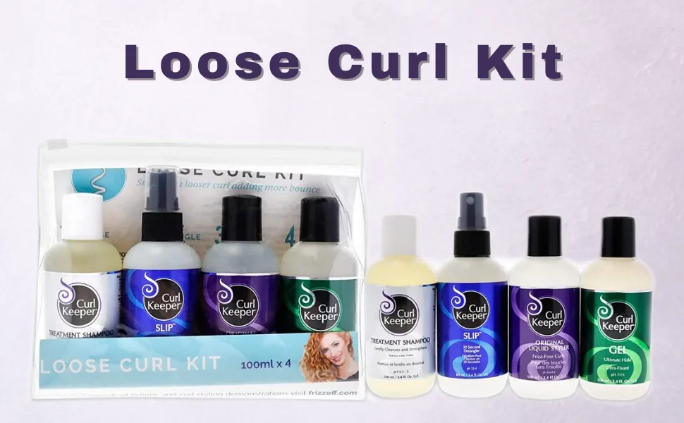 Curl Keeper Loose Curl Starter Kit Includes 4 x 3.4 oz bottles - loose curl kit