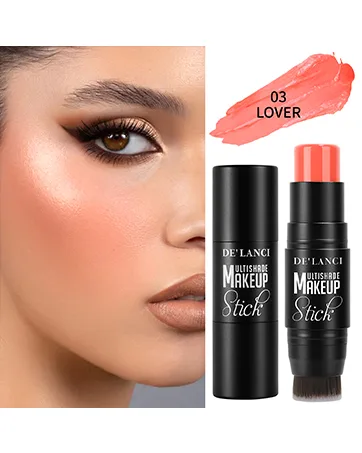  DE'LANCI 3-in-1 cream blush pencil for cheeks lips and eyeshadow waterproof smooth moisturizing cream formula blush pink - Blush Stick