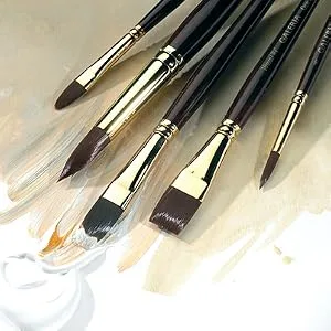 Winsor & Newton Galeria Round Short Handle Brush  Size 01 Black 00 Round - Short Handle - galeria