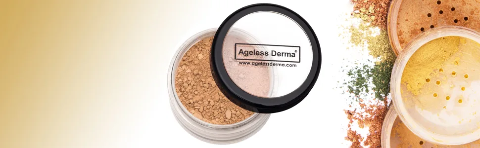 Ageless Derma Mineral Face Powder Foundation Makeup. Natural Full Coverage Loose Foundation with Vitamin and Green Tea. Made in USA Barely There - product information 18