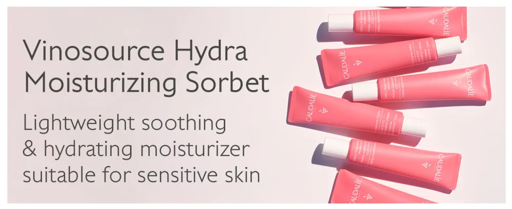 Caudalie Vinosource Hydra Moisturizing Sorbet  Lightweight Moisturizer  Soothing  Hydrating and Suitable for Sensitive Skin  1.3 Ounce - Vinosource cream