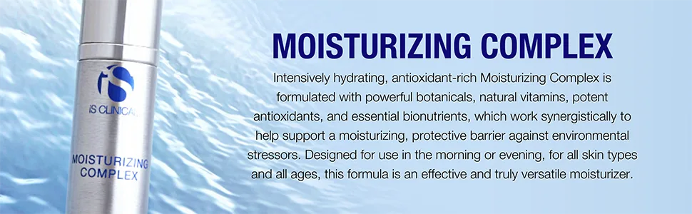 iS CLINICAL Moisturizing Complex  Face Moisturizer  Anti Blemish and Anti Aging Moisturizer  Hydrating Formula with Vitamin A - vitamin c for face