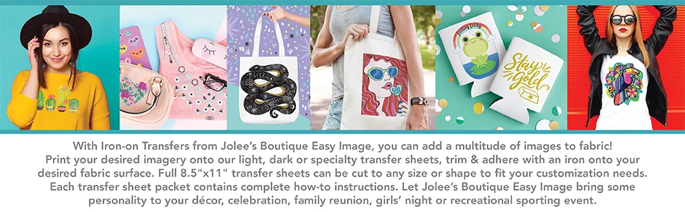 Jolee's Boutique Easy Image Iron-on Transfer Paper  Colored Fabrics Original Version 1 - Easy Image