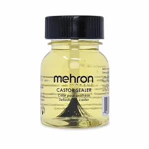 Mehron Makeup Castor Sealer for Latex with Brush (1 oz) - Castor sealer mehron