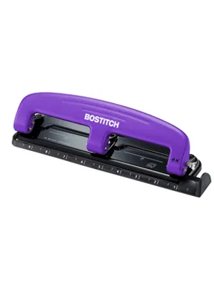 Bostitch Office EZ Squeeze Reduced Effort 3-Hole Punch  12 Sheets  Purple (2105)  1.6 x 3 x 11 - 2105-A+-top-left