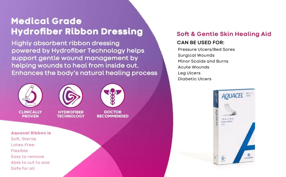 Convatec 403770 - Aquacel Hydrofiber Wound Dressing .75 x 17.75  5/bx - 2 Aquacel Ribbon 403770