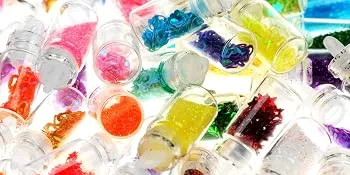 SHANY 3D Nail Art Decoration Mini Bottles - 48 Glass Bottles With Free Nail Art Tweezer - product information 3