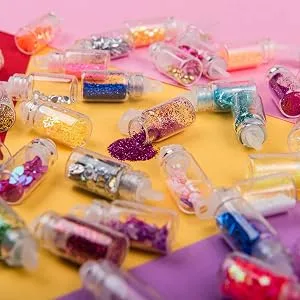 SHANY 3D Nail Art Decoration Mini Bottles - 48 Glass Bottles With Free Nail Art Tweezer - product information 5
