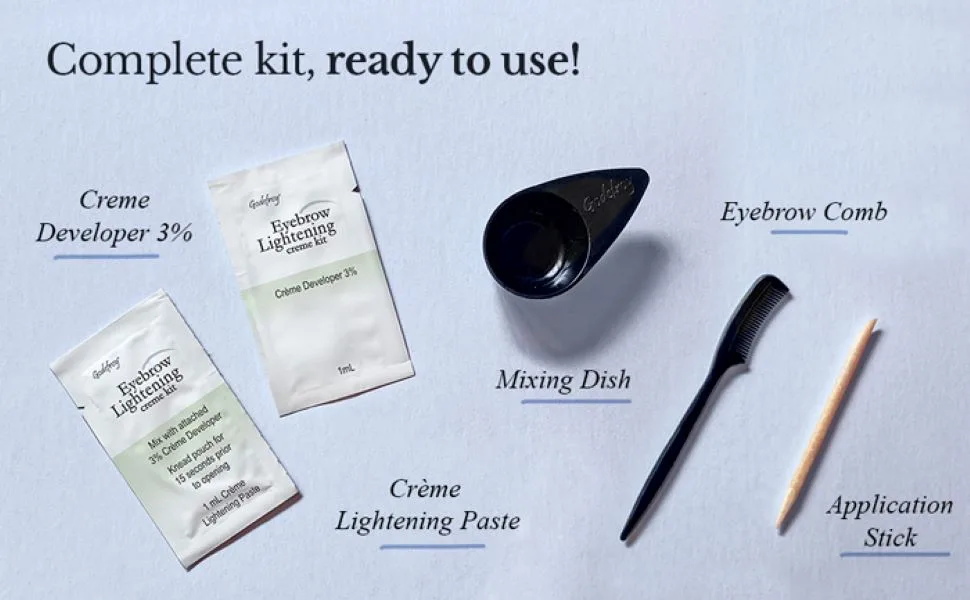 Godefroy Eyebrow Color Lightening Cr me Single Use Application Kit Single Application - eyebrow brows brow lash cream blonde lighter darker light lightening bleach highlights