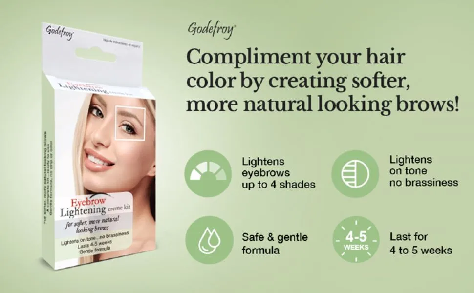 Godefroy Eyebrow Color Lightening Cr me Single Use Application Kit Single Application - eyebrow cream darker lighter brow brows lashes thicker fuller blonde godefroy henna gift for her