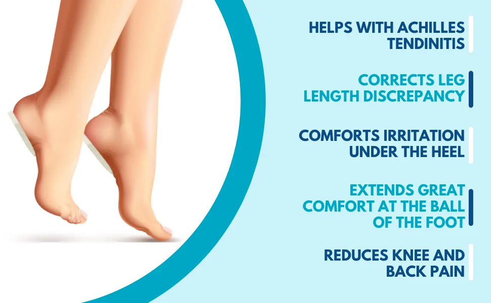 Hapad Lateral Heel Wedge  Orthopedic Shoe Wedges Inserts  3/4 Length Medial Lateral Wedge Insoles  3'' Pair - Heel Pads