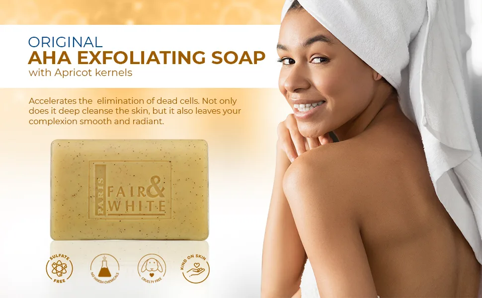 Fair & White Original AHA Exfoliating Soap  200g / 7oz - product information 2