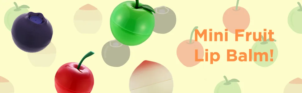 TONYMOLY Mini Peach Lip Balm - mini fruit lip balm blueberry cherry apple peach