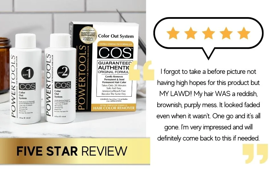COS  The Original Color Out System | Guaranteed Authentic Original Formula l Safely Remove Semi & Permanent Hair Color | Ammonia Free - highly recommended, works in all salons, cos