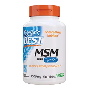 Doctor's Best MSM 1500 mg - 120 Tablets - MSM joint comfort and mobility healthy immune antioxidant defense hair, skin, and nails