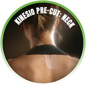 Kinesio Tape - Pre-Cut Knee Support - Optimized Athletic Tape Strips - 3 Single-Use Knee Strips - neck kinesio