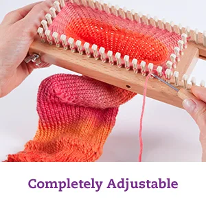 Authentic Knitting Board Sock Loom 2  Regular Gauge Wood Loom - Completely Adjustable