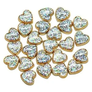 500 x Self Adhesive Pearls Gems 3mm Mini Flat Backed Round Pearls Beads Strips Embellishments (White) - Gold Hearts