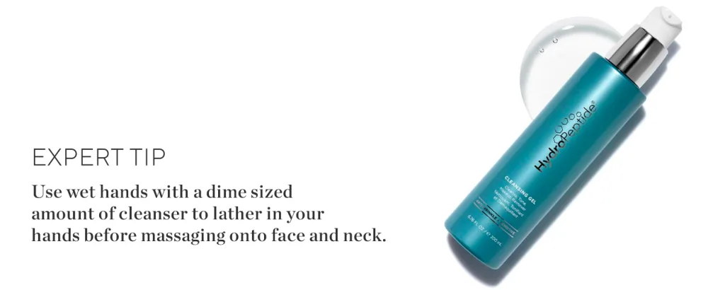 HydroPeptide Cleansing Gel  Toning Face Wash  Effectively Removes Makeup  Dirt  and Excess Oil without Irritation  6.76 Ounce - expert tip