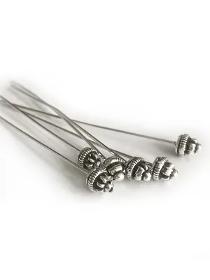 Ecloud ShopUS 50 Antique Tibetan Silver Tone 55mm Head Pins Needles FASHION - head pins