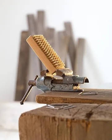Redecker Natural Pig Bristle Massage Brush with Steamed Beechwood Handle and Cotton Belt  5-3/8-Inches - Handmade brushes