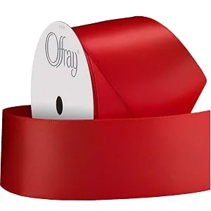 Berwick Offray 284933 1.5 Wide Double Face Satin Ribbon  Red  3 Yds 1-1/2 Inch x 12 Feet Red Solid - product information 1