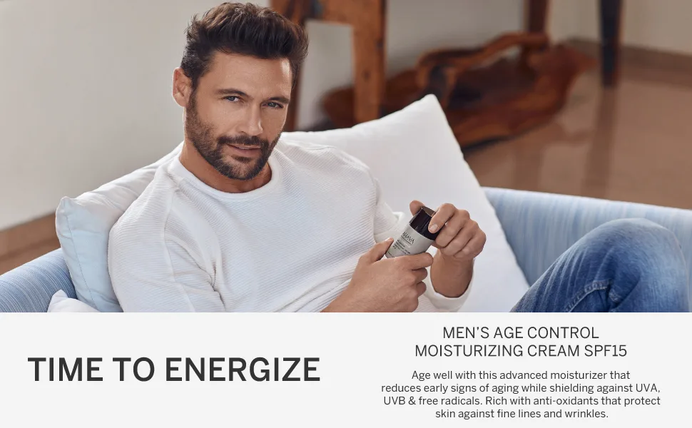 AHAVA Time to Energize Age Control Moisturizing Cream For Men  1.7 fl. oz. - Men Age Control, Moisturizing Cream, SPF15, Anti-Aging, Men Skin Care