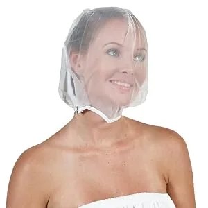 Betty Dain Makeup Protector Hood  Protects Hair and Make Up While Getting Dressed  Nylon Chiffon  Light and Airy  Triple Protection  Zipper closure  Machine Washable  White - apron
