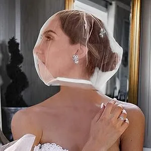 Betty Dain Makeup Protector Hood  Protects Hair and Make Up While Getting Dressed  Nylon Chiffon  Light and Airy  Triple Protection  Zipper closure  Machine Washable  White - Nylon Chiffon