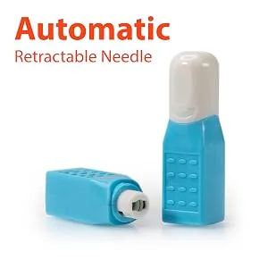 Easy Touch Pressure Activated Safety Lancets - 28g 100 Lancet - B00HRLCDPU - Automatic Retractable Needle