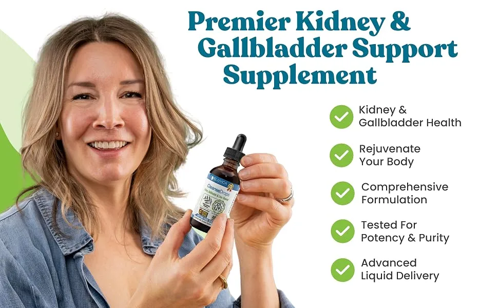 Cleanse Drops - Advanced Kidney & Gallbladder Cleanse Support Supplement - Liquid Delivery for Better Absorption - Chanca Piedra used in Amazonian Rainforest 1 - Cleanse Drops kidney gallbladder support cleanse advanced liquid remedy 2 ounce bottle tincture