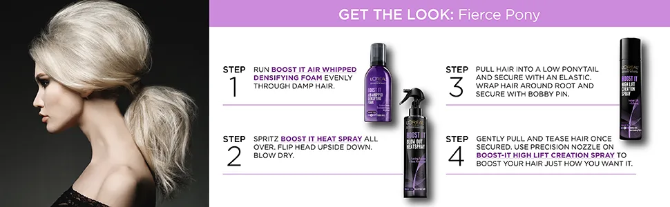 L'Or al Paris Advanced Hairstyle BOOST IT Blow Out Heatspray  5.7 fl. oz. - product information 11