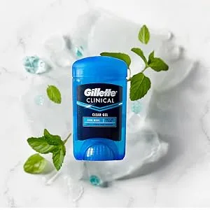 Gillette Clinical Strength Antiperspirant Deodorant for Men  Cool Wave Scent  Clear Gel  1.6 Ounce - gillette clinical antiperspirant deodorant, gillette deodorant clear gel, cool wave scent deodorant