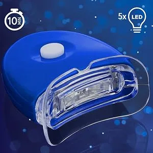 MagicBrite Complete Teeth Whitening Kit at Home Whitener - LED Light  35% Carbamide Peroxide  2 Mouth Trays  (3) 3ml Gel Syringes  Painless Effective - Teeth Whitening Light